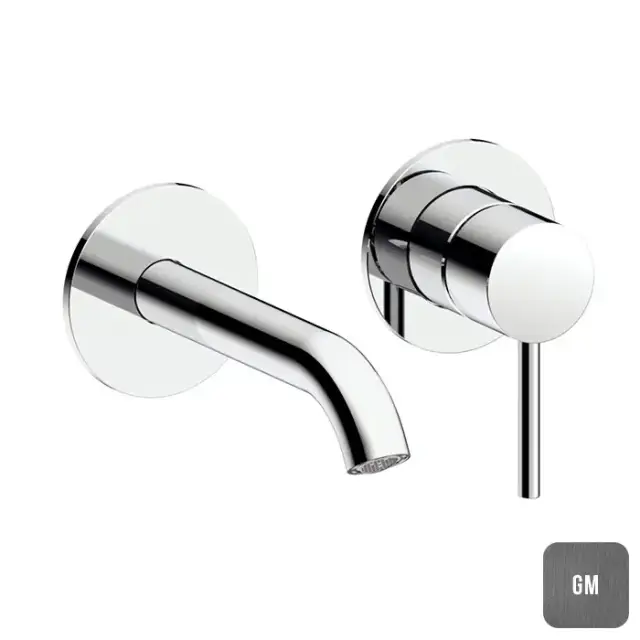 Almar Mixers Смеситель для раковины, настенный, цвет: оружейный металл брашированный PVD