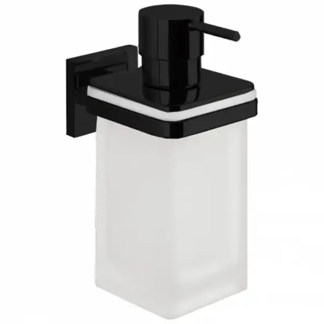 Colombo Basic Дозатор для жидкого мыла, подвесной, цвет: черный матовый/матовое стекло