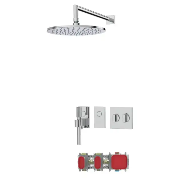 Fima Carlo Frattini Sistemi doccia Душевая система, верхний душ 25см., с термостатическим смесителем и ручным душем, цвет: хром