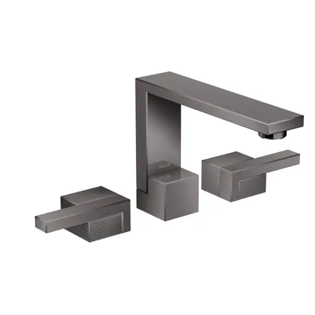 Axor Edge Смеситель для раковины, на 3 отв., с донным клапаном push/open, излив 173мм, алмазная огранка, цвет: черный