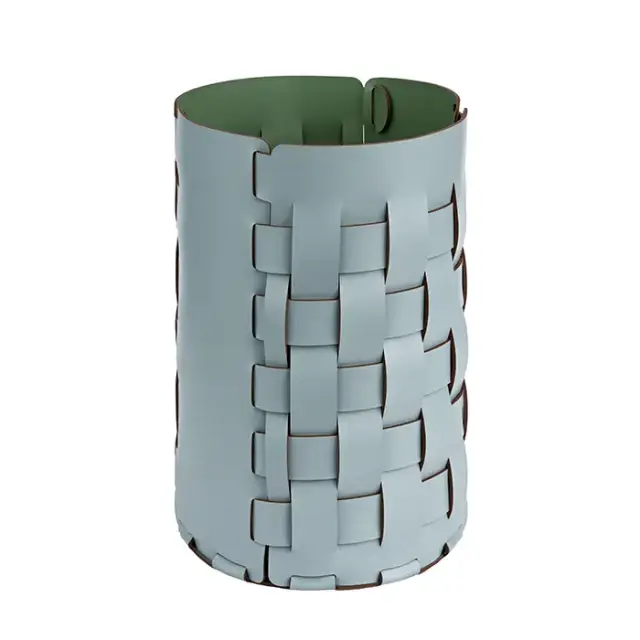 ADJ Корзина для мусора Bottega, D22xH35 см., цвет: небесный/эвкалипт