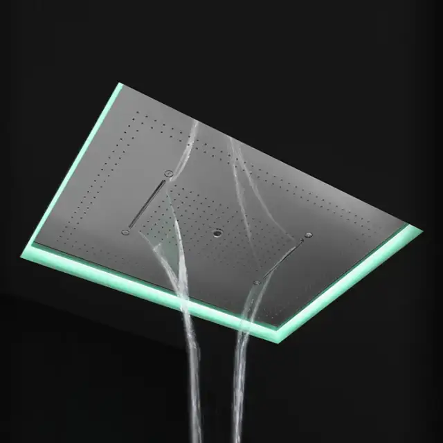 Antonio Lupi Душевая система Meteo XXL 100x75x11 см, с подсветкой LED, цвет: полированная сталь