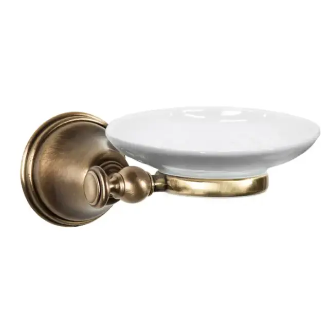 TW Harmony 106, подвесная мыльница, керамическая белая, цвет: бронза