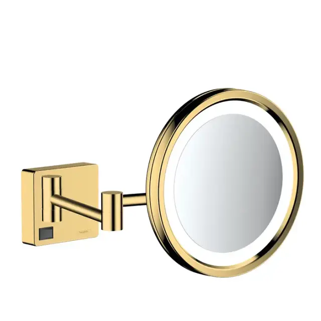 Hansgrohe AddStoris Косметическое зеркало с LED подсветкой, цвет: полированное золото