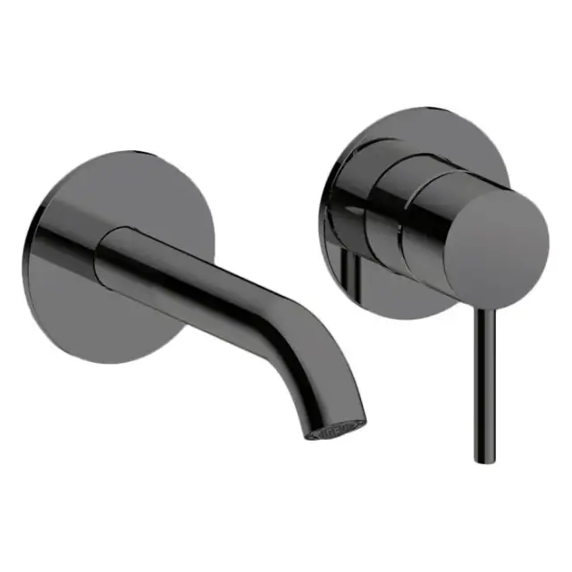 Almar Mixers Смеситель для раковины, настенный, цвет: черный металл брашированный PVD