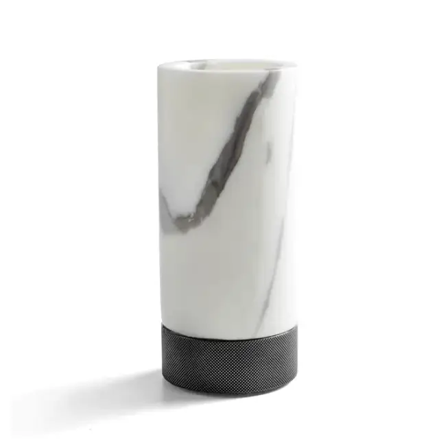 3SC Apuana 2.0 Стакан настольный d6,5хh15 см, цвет: мрамор White Statuario/никель черный матовый