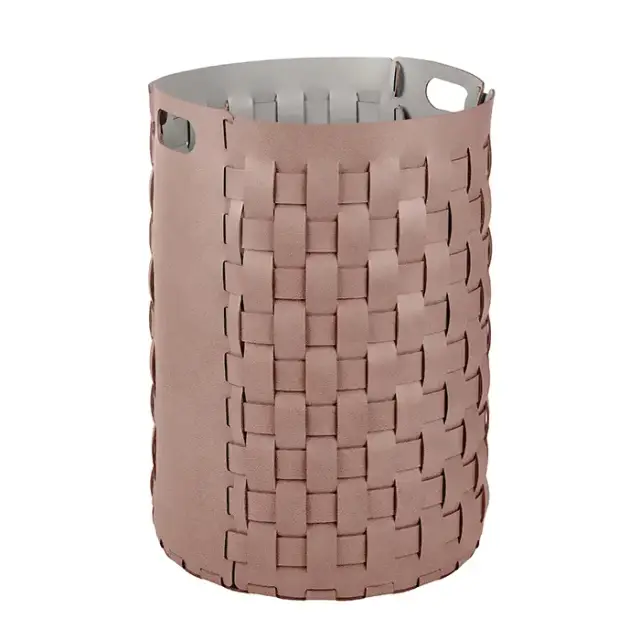 ADJ Круглая корзина для белья Bottega, D40xH57 см., цвет: пепельная роза/устричный