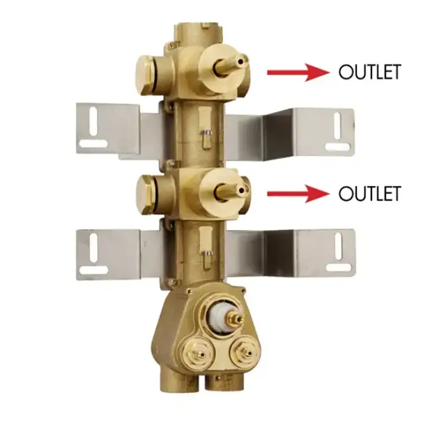 Bossini Встраиваемая часть термостата с 2 запорными клапанами, (2 выхода) высокой пропускной способности на ¾