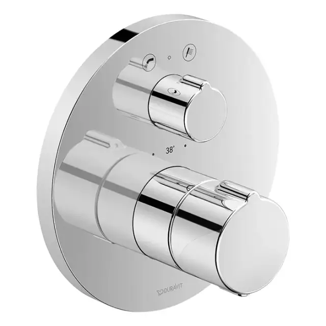Duravit C.1 Смеситель термостатический для ванны, встраиваемый, с запорным переключателем и клапаном, цвет: хром