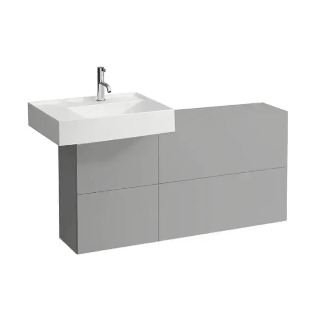 Laufen Kartell Тумба под раковину слева, 120х27х61см, с 1 дверцей и 2 створками, подвесная, покрытие LLC, цвет: сланцево-серый