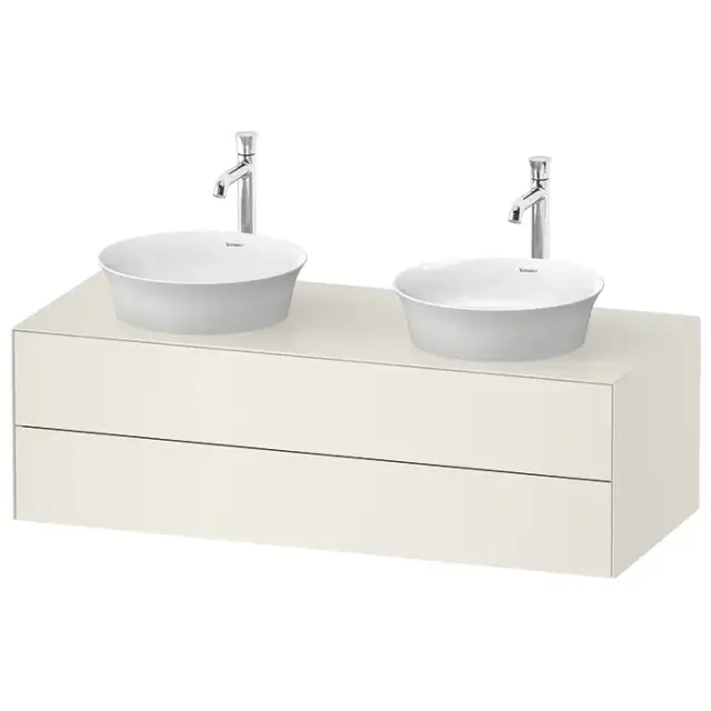 Duravit White Tulip Тумбочка подвесная 130x55х40.8см., 2 раковины, 2 ящика, цвет: Nordic White HighGloss