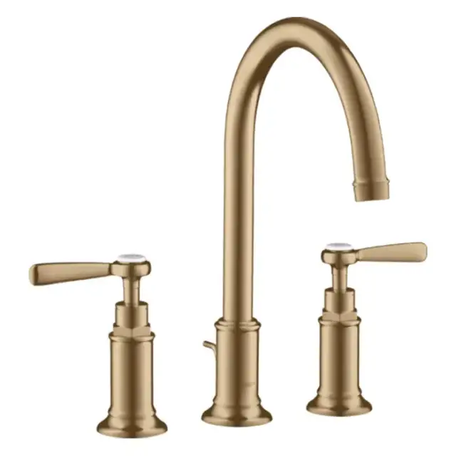 Axor Montreux Смеситель для раковины 180, на 3 отв., ручка: рычаг, с донным клапаном, цвет: шлифованная бронза