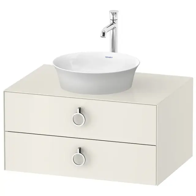 Duravit White Tulip Тумбочка подвесная 80x55х40.8см., раковина, 2 ящика с ручкой, цвет: Nordic White HighGloss