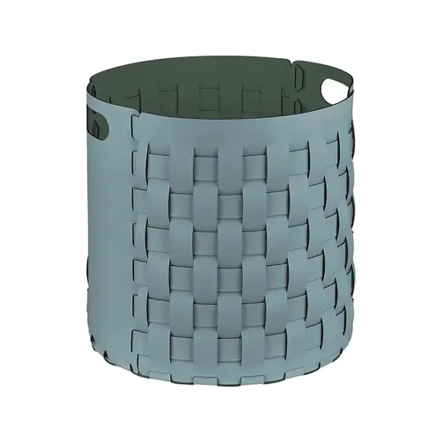 ADJ Круглая корзина Bottega, D40xH40 см., цвет: небесный/эвкалипт