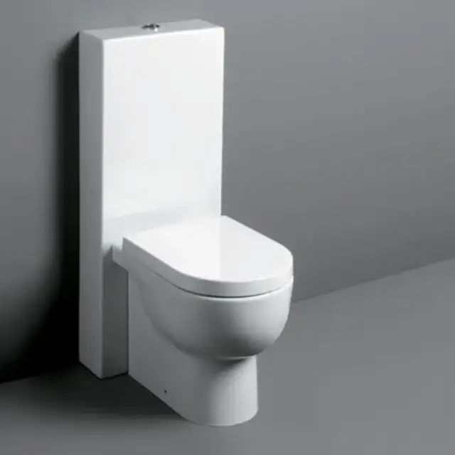 SIMAS E-LINE Унитаз приставной 35х51см, универсальный слив, с бачком напольным, с механизмом слива, цвет: белый/хром