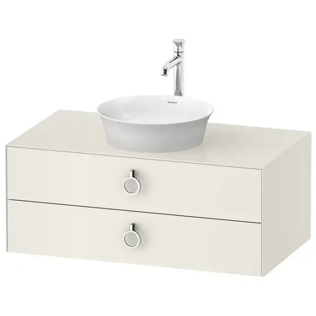 Duravit White Tulip Тумбочка подвесная 100x55х40.8см., раковина, 2 ящика с ручкой, цвет: Nordic White HighGloss