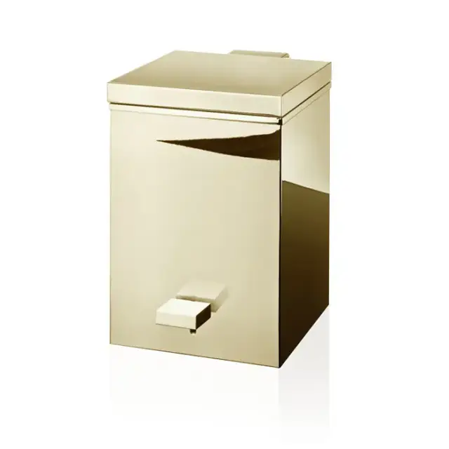 Decor Walther TE 75 SC Ведро 17.5x21x26.5см, с педалью и крышкой, softclose, напольное, цвет: золото