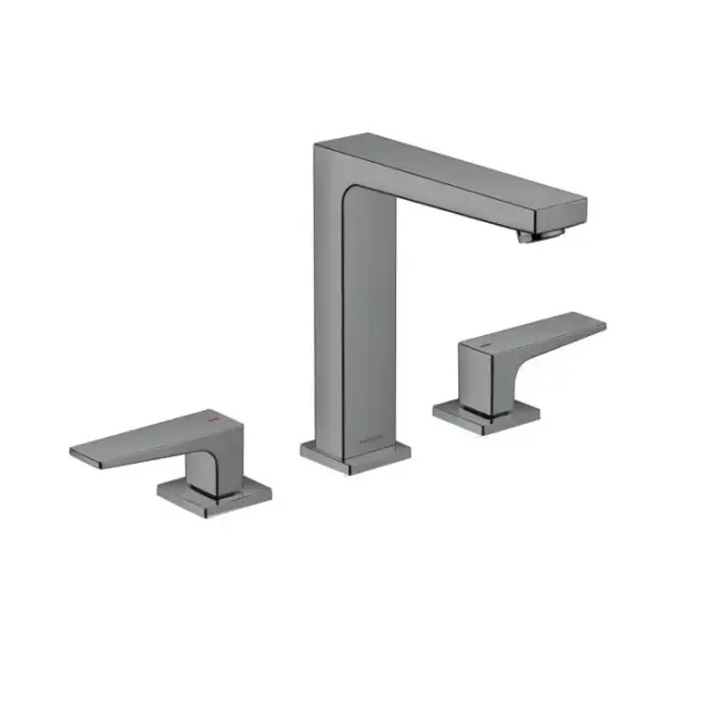 Hansgrohe Metropol Смеситель для раковины 160, на 3 отв, с донным клапаном, излив 152мм, цвет: шлифованный черный хром