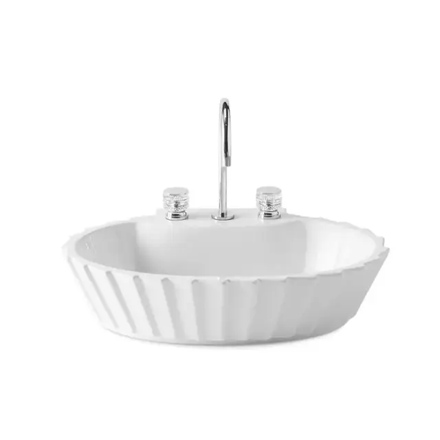 Oasis Plissè Раковина 66x46x16 см, 3 отв., накладная, цвет: белый