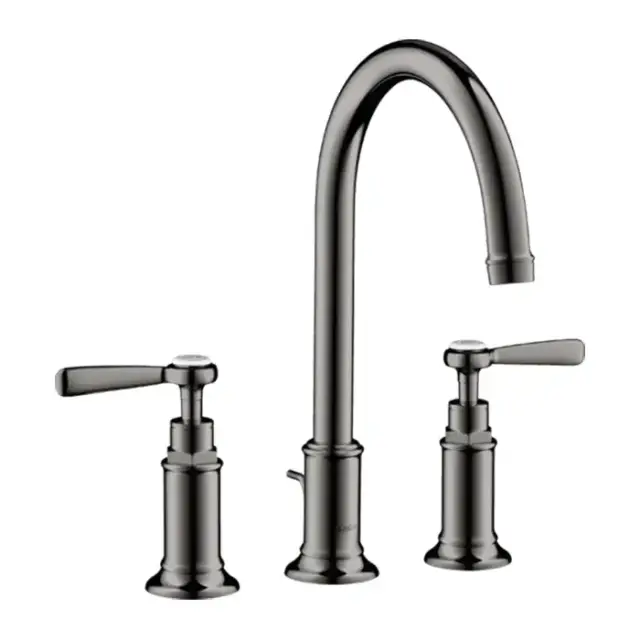 Axor Montreux Смеситель для раковины 180, на 3 отв., ручка: рычаг, с донным клапаном, цвет: полированный черный хром