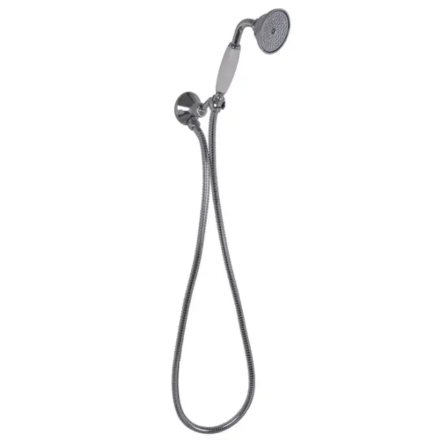 Carlo Frattini Wellness Душевой комплект с ручным душем с белой керамической ручкой, держатель с подводом воды и металл шланг 1500 мм., цвет: хром
