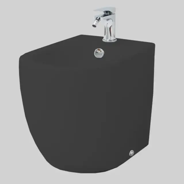 Artceram File 2.0 Биде напольное 37х52 см, 1 отверстие, saniglaze, цвет: черный матовый
