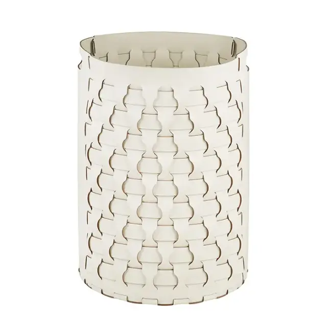 ADJ Круглая корзина для белья Dubai, D40xH57 см., цвет: белый/панна котта