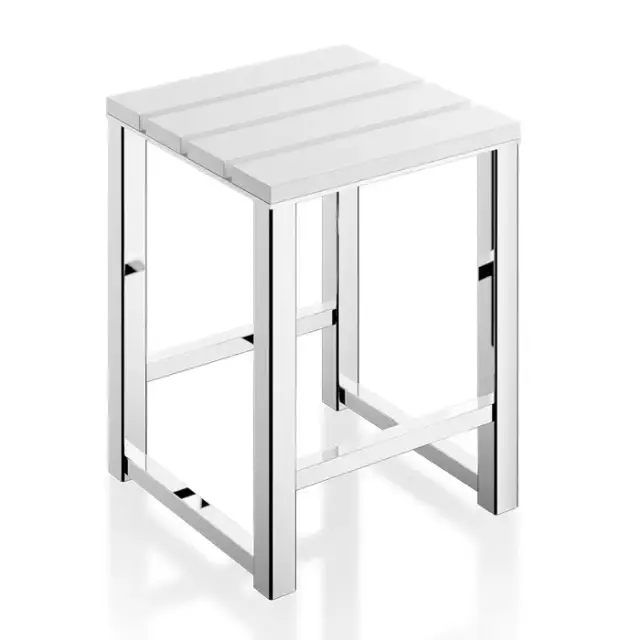 Decor Walther DW 68 Табурет 42.5x30x30см., цвет: хром/белый