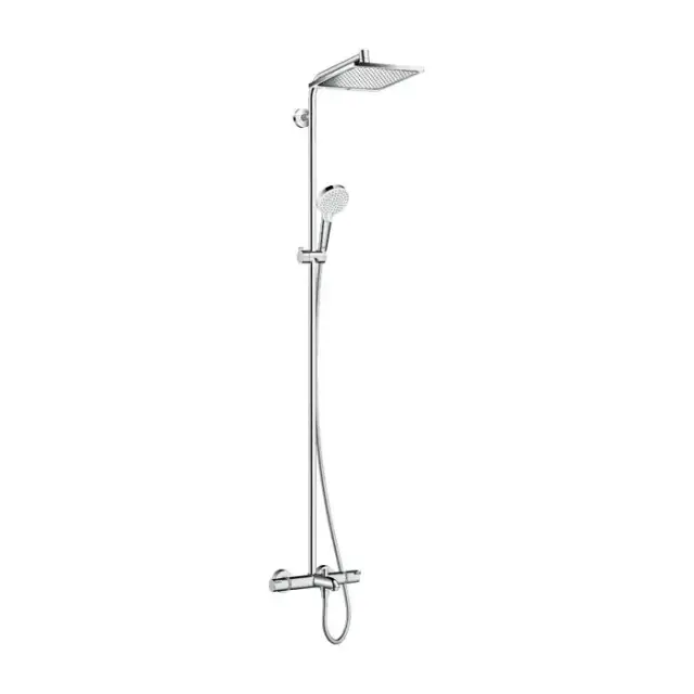 Hansgrohe Crometta E 240 SHP Душевая система 138см, с верхним душем 240х240мм., ручным душем и термостатическим смесителем, цвет: хром