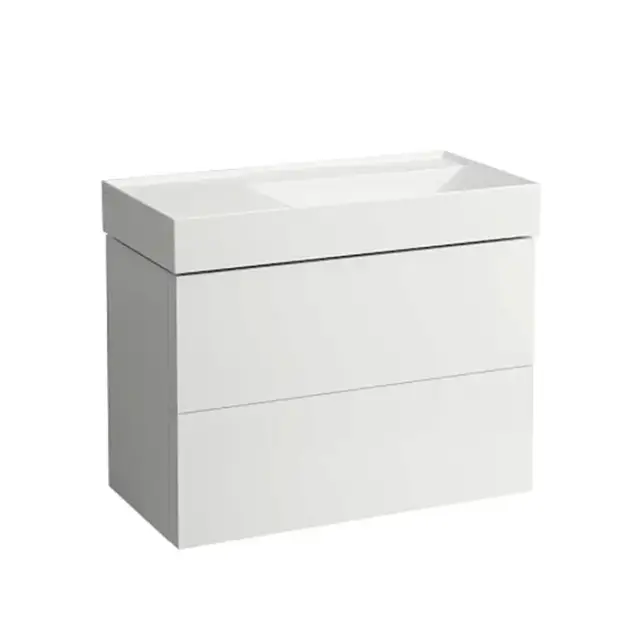 Laufen Kartell Тумба с раковиной 88x45x60см, без отв.,2 ящика, органайзер для ящика, с полочкой слева, цвет: белый матовый