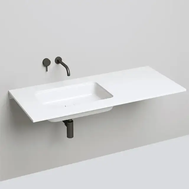 Salini Marea Раковина врезная снизу 55х38х12.6cм, без отв., без перелива, S-Stone, цвет: белый матовый