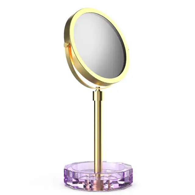 Decor Walther KR KSA Kristall Зеркало косметическое, настольное, цвет: фиолетовый/золото матовое
