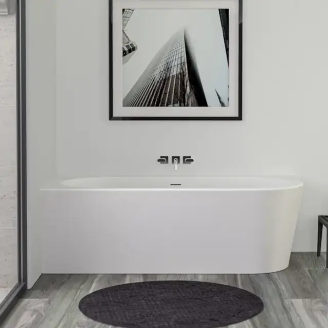 KNIEF Wall Corner R Ванна пристенная с монтажом в левый угол 180х80х60см, с щелевым переливом, цвет: белый со слив-переливом УЦЕНЕНА