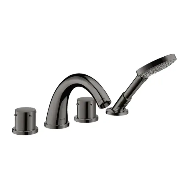 Axor Starck Смеситель для ванны, на 4 отв., с ручным душем, цвет: полированный черный хром