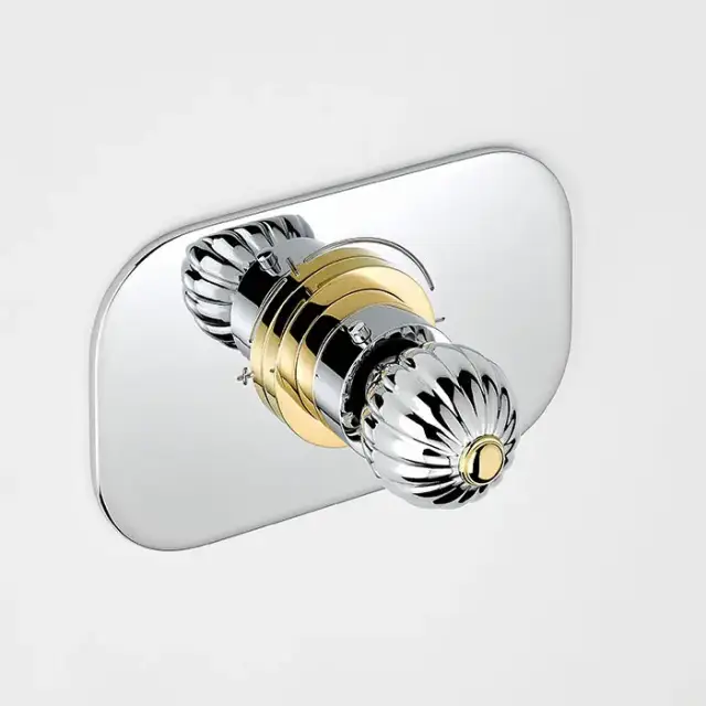 THG Mandarine metal Смеситель для душа встраиваемый, термостатический, внешняя часть, цвет: хром/золото