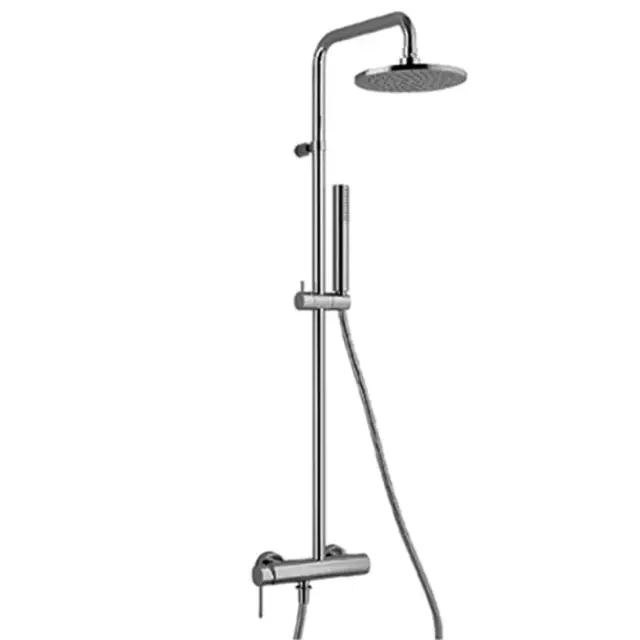 Fantini Nostromo Душевая стойка, с верхнем душем 20см., с ручным душем и смесителем, цвет: хром