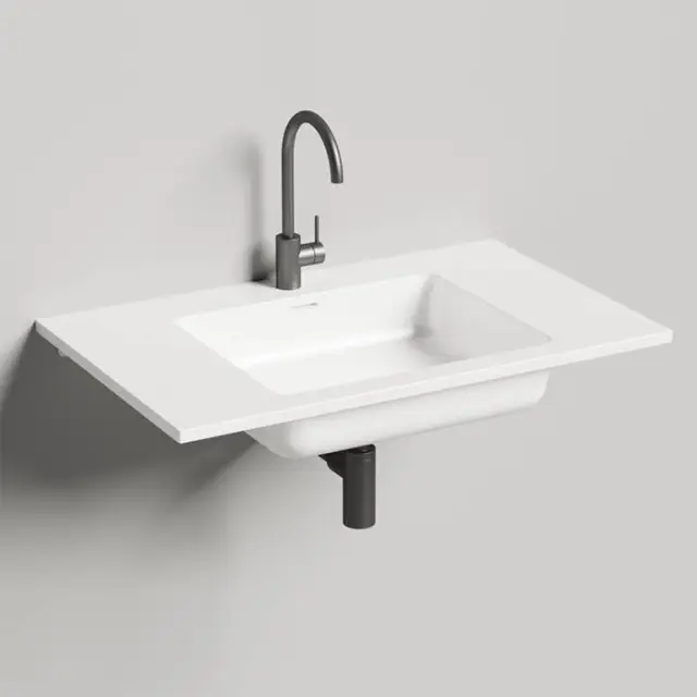 Salini Onda Раковина 80x50х16.3cм., с 1 отв., c переливом, мат-л: S-Stone, цвет: белый матовый