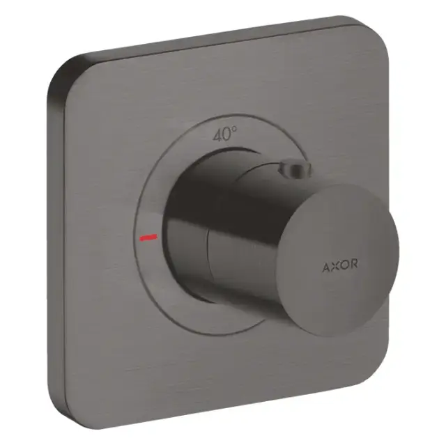 Axor Citterio E Смеситель для душа, термостатический, встраиваемый, на 1 выход, (внешняя часть), цвет: шлифованный черный хром