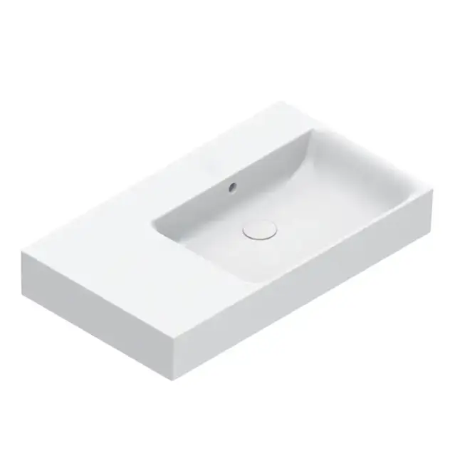 Catalano Premium Раковина 80x47см чаша справа, без отв., цвет: белый глянцевый