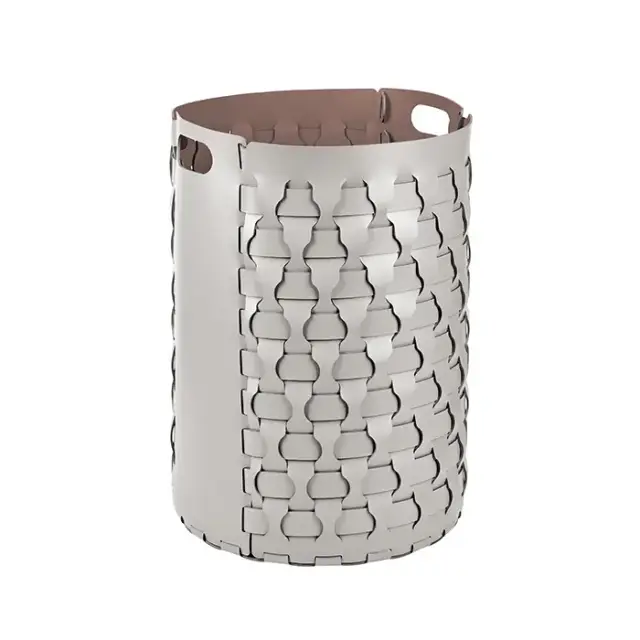 ADJ Круглая корзина для белья Dubai, D40xH57 см., цвет: устричный/пепельная роза