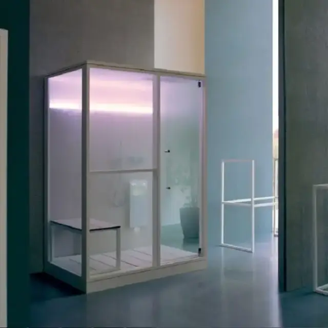 Effegibi H Large Хаммам с душем 173x102x220см, угловая SX, цвет: Soft Sand