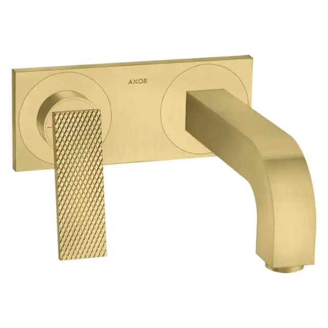 Axor Citterio Смеситель для раковины, встраиваемый, излив: 22см, с панелью, текстура, цвет: шлифованная медь