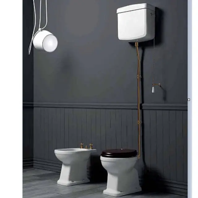 SIMAS Londra Унитаз 60х36.5см, c горизонтальным сливом, с высоким бачком, механизмом и трубой цвет бронза