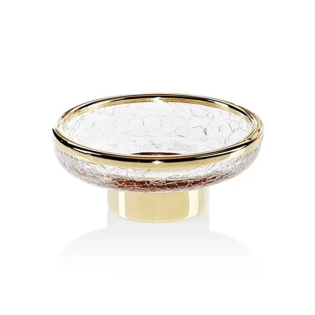 Decor Walther Crack STS Мыльница настольная, французское стекло Craquele, цвет: золото