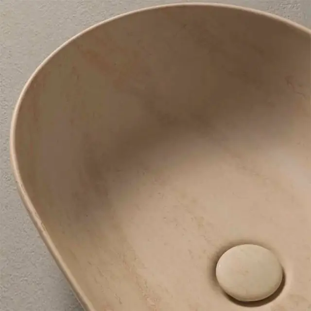 Globo T-Edge Раковина-чаша 54х36 см, без отв., на столешницу, цвет: Travertino