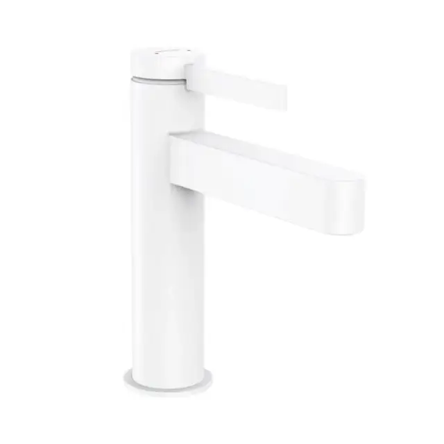 Hansgrohe Finoris Смеситель для раковины, однорычажный, 110 со сливным клапаном Push-Open, цвет: матовый белый