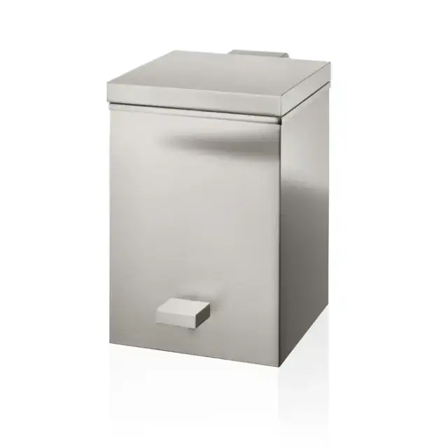 Decor Walther TE 75 SC Ведро 17.5x21x26.5см, с педалью и крышкой, softclose, напольное, цвет: никель сатинированный
