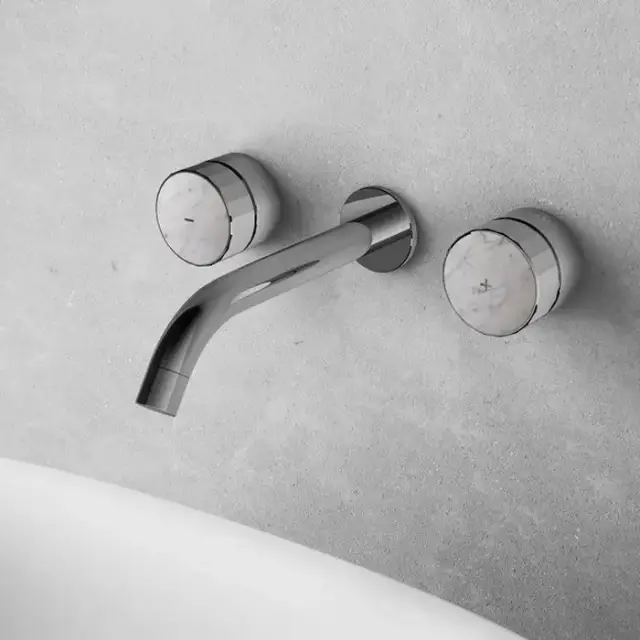 Fima Carlo Frattini Texture Collection F5601L/5HCR Смеситель для раковины на 3 отв., настенный, излив 200 мм, донный клапан click-clack, ручки 