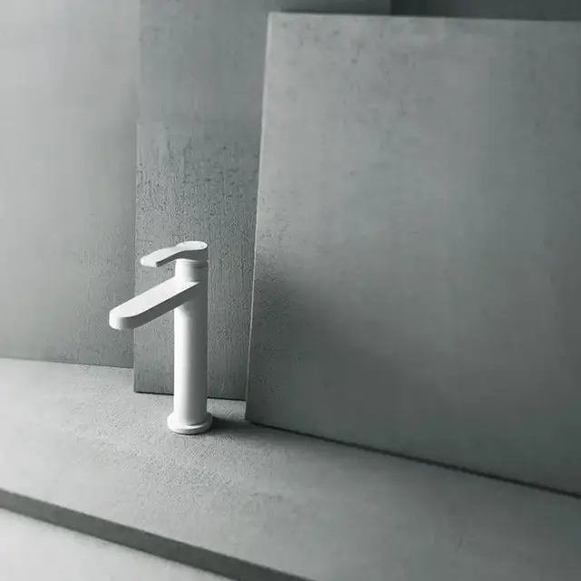 Fantini AL/23 Смеситель для раковины, 1 отв., излив: 120 мм, цвет: белый матовый