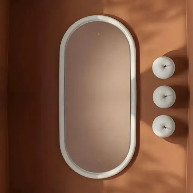 Artceram Milano Зеркало 55х100 см в керамической раме с LED-подсветкой и сенсорным выключателем, цвет: белый